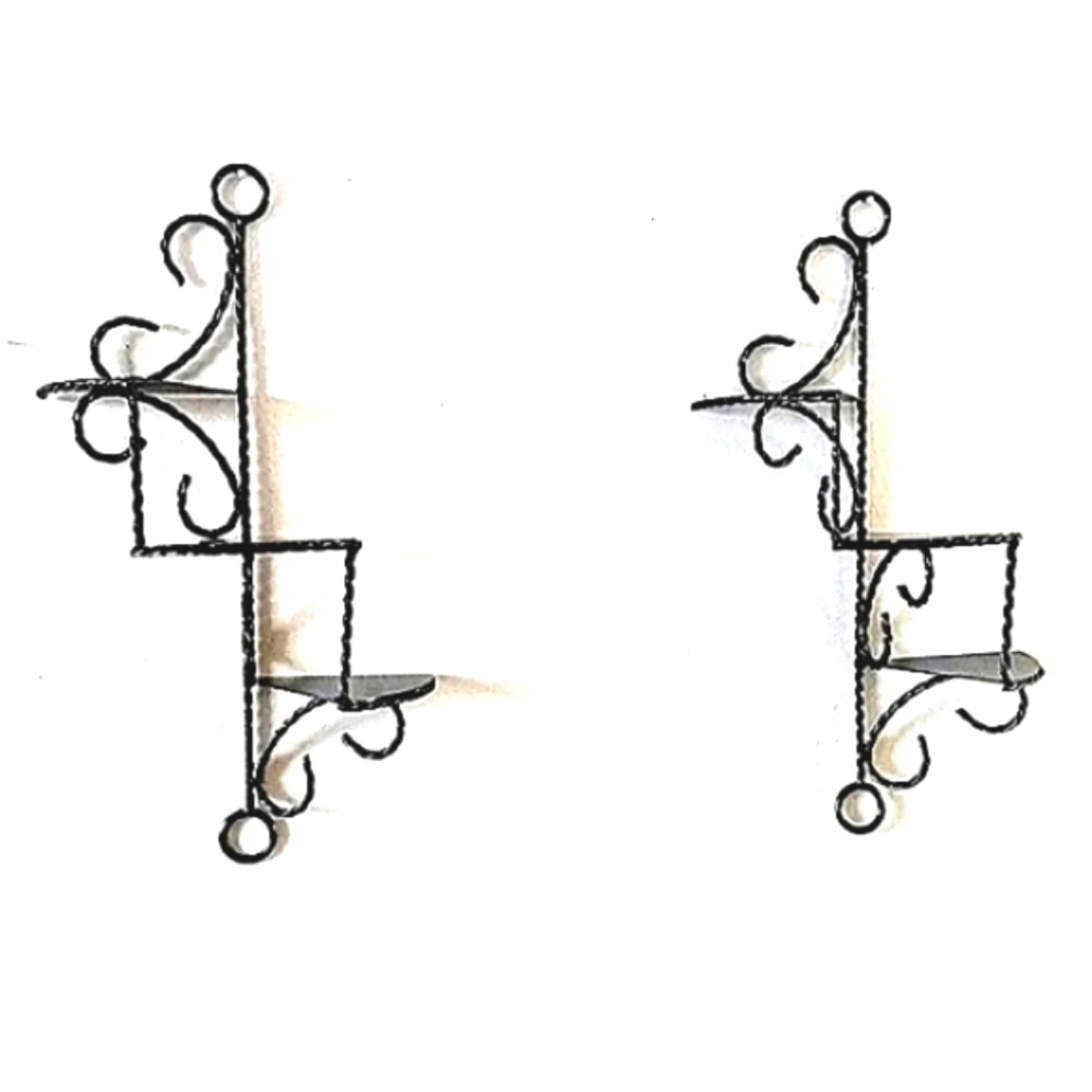 Home Interiors twisted metal three tier shelf